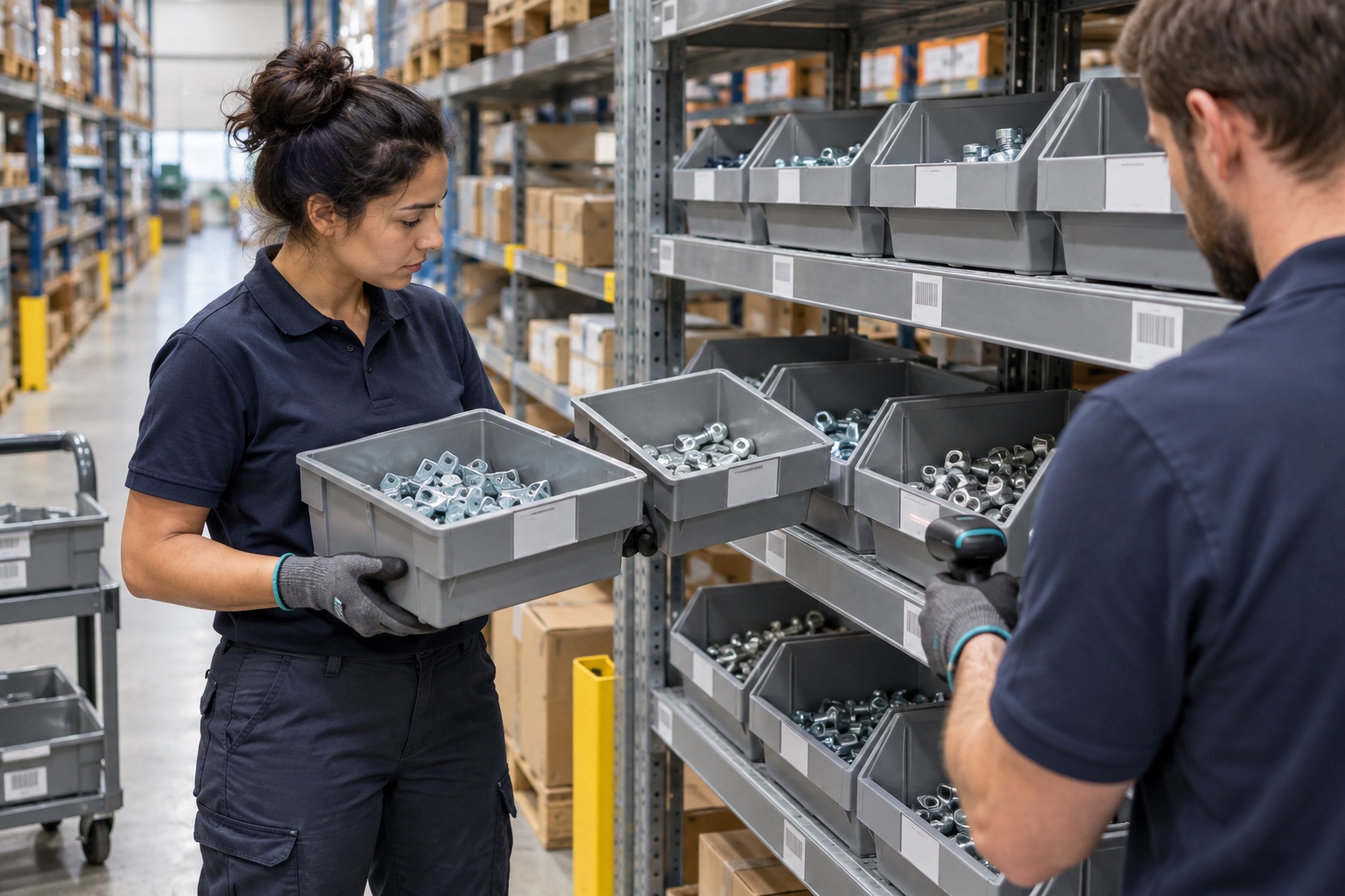 Warehouse staff verify and correct the Bin Location of misplaced stock.