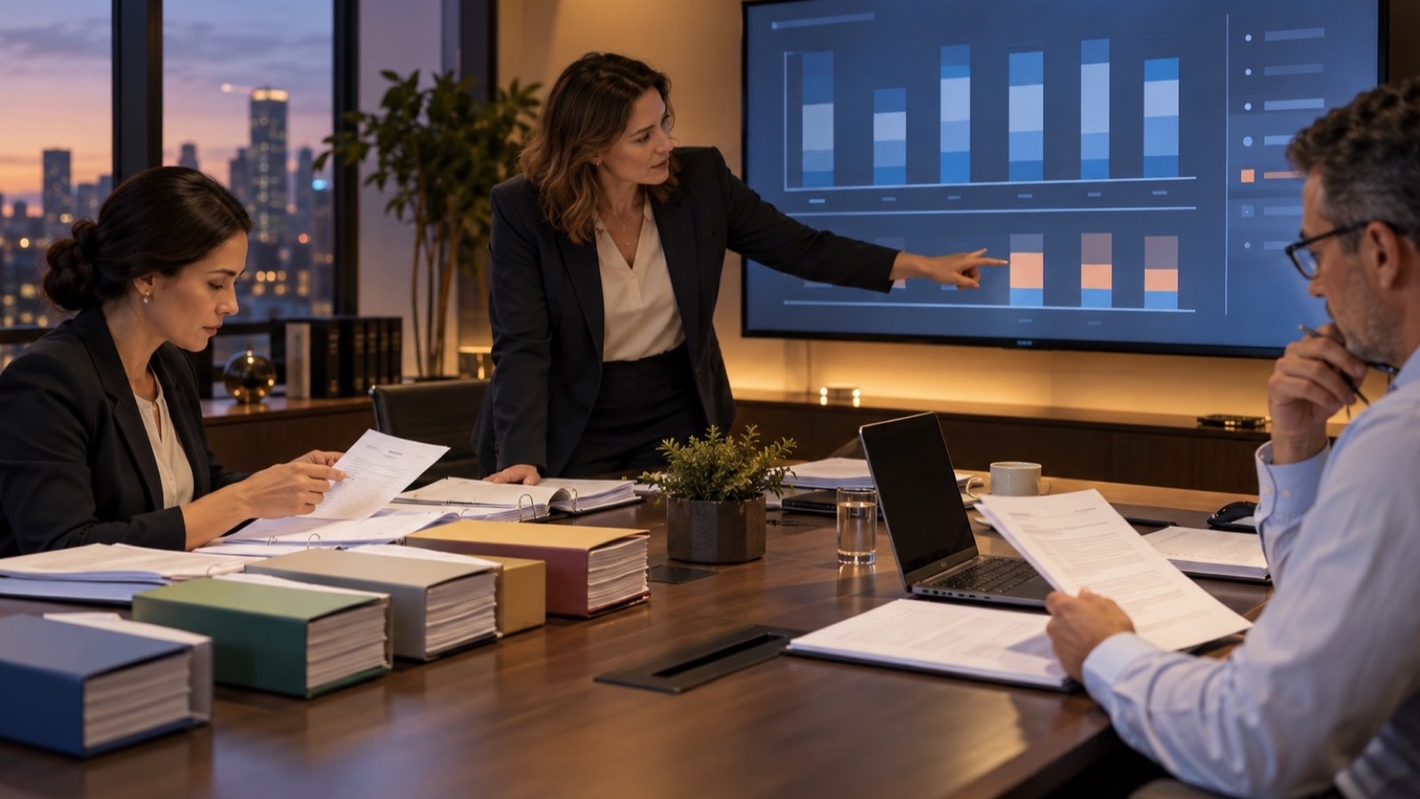 Controller leading a multi-entity period-close review before journal approval
