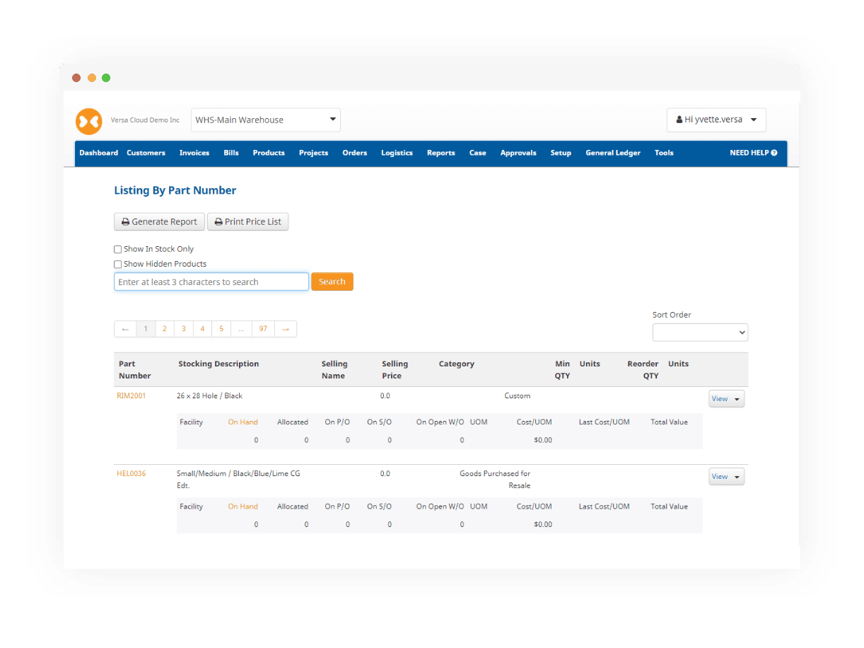 Dashboard APP Inventoried View